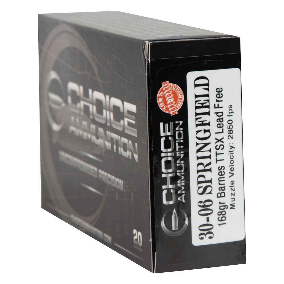 Choice Ammunition 30-06 Springfield 168gr Barnes TTSX Rifle Ammo - 20 Rounds Choice Ammunition 30-06 Springfield 168gr Barnes TTSX Rifle Ammo - 20 Rounds