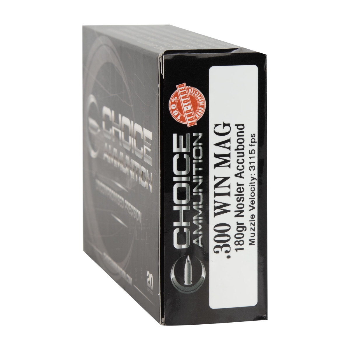 Choice Ammunition 300 Winchester Magnum 180gr Nosler Accubond Rifle Ammo - 20 Rounds Choice Ammunition 300 Winchester Magnum 180gr Nosler Accubond Rifle Ammo - 20 Rounds