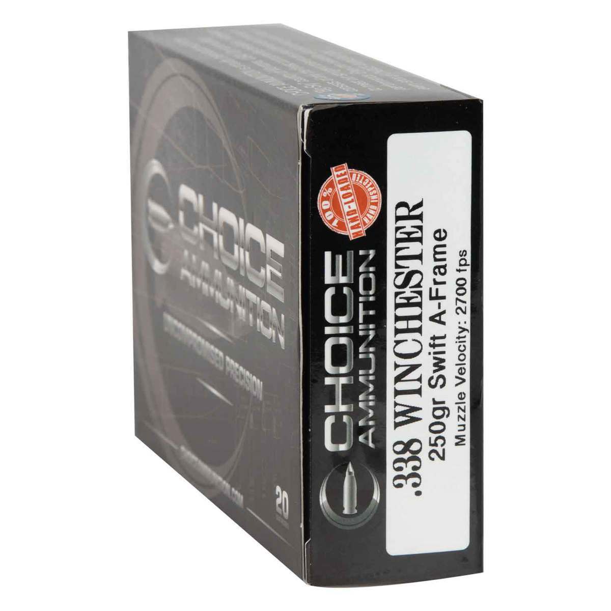 Choice Ammunition 338 Winchester Magnum 250gr Swift A-Frame Rifle Ammo - 20 Rounds Choice Ammunition 338 Winchester Magnum 250gr Swift A-Frame Rifle Ammo - 20 Rounds