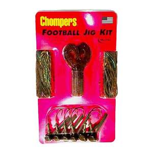 Chompers 16 Piece Skirted Football Jig Kit