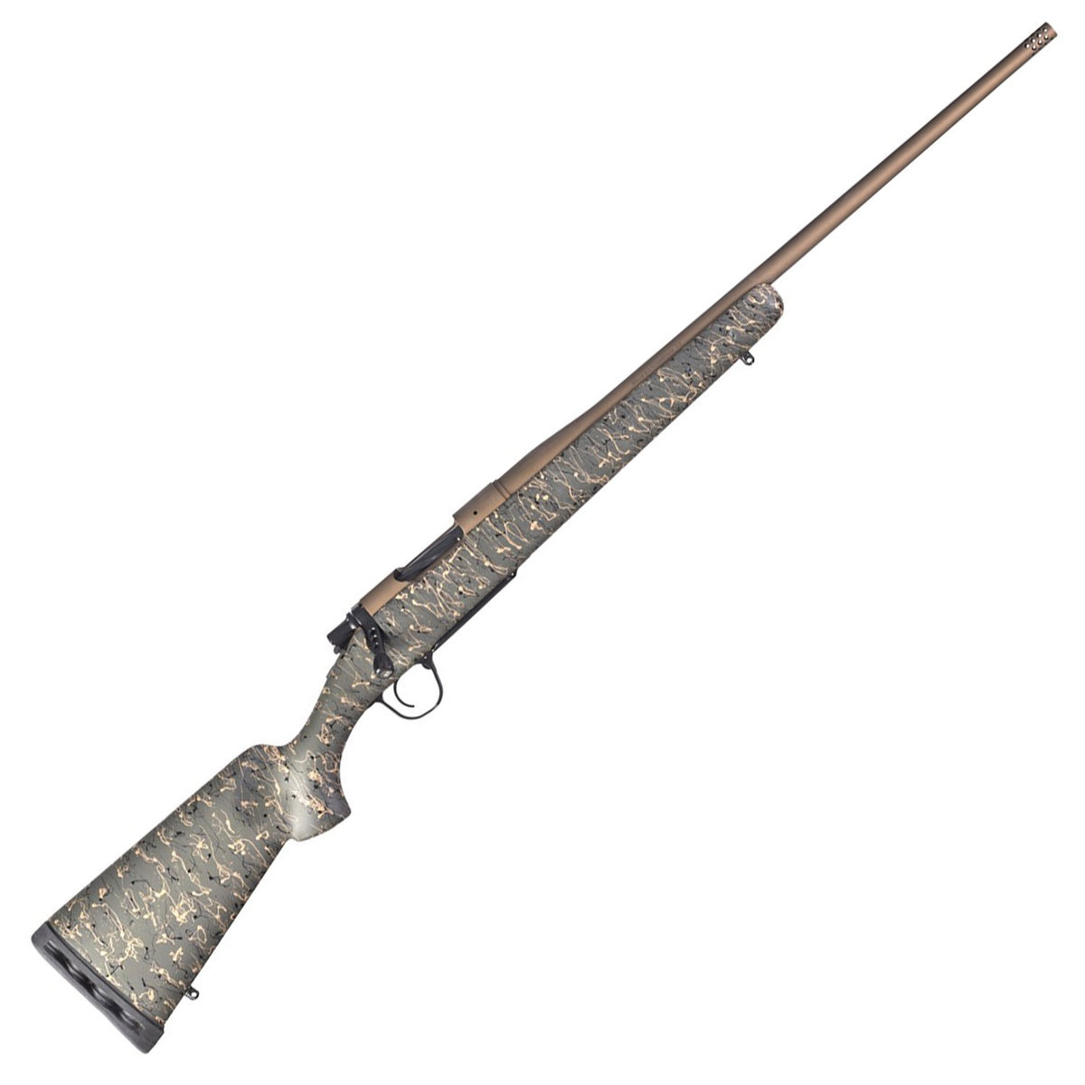 Christensen Arms Mesa Bronze/Green Bolt Action Rifle - 308 Winchester - Green With Black/Tan Webbing Christensen Arms Mesa Bronze/Green Bolt Action Rifle - 308 Winchester - Green With Black/Tan Webbing