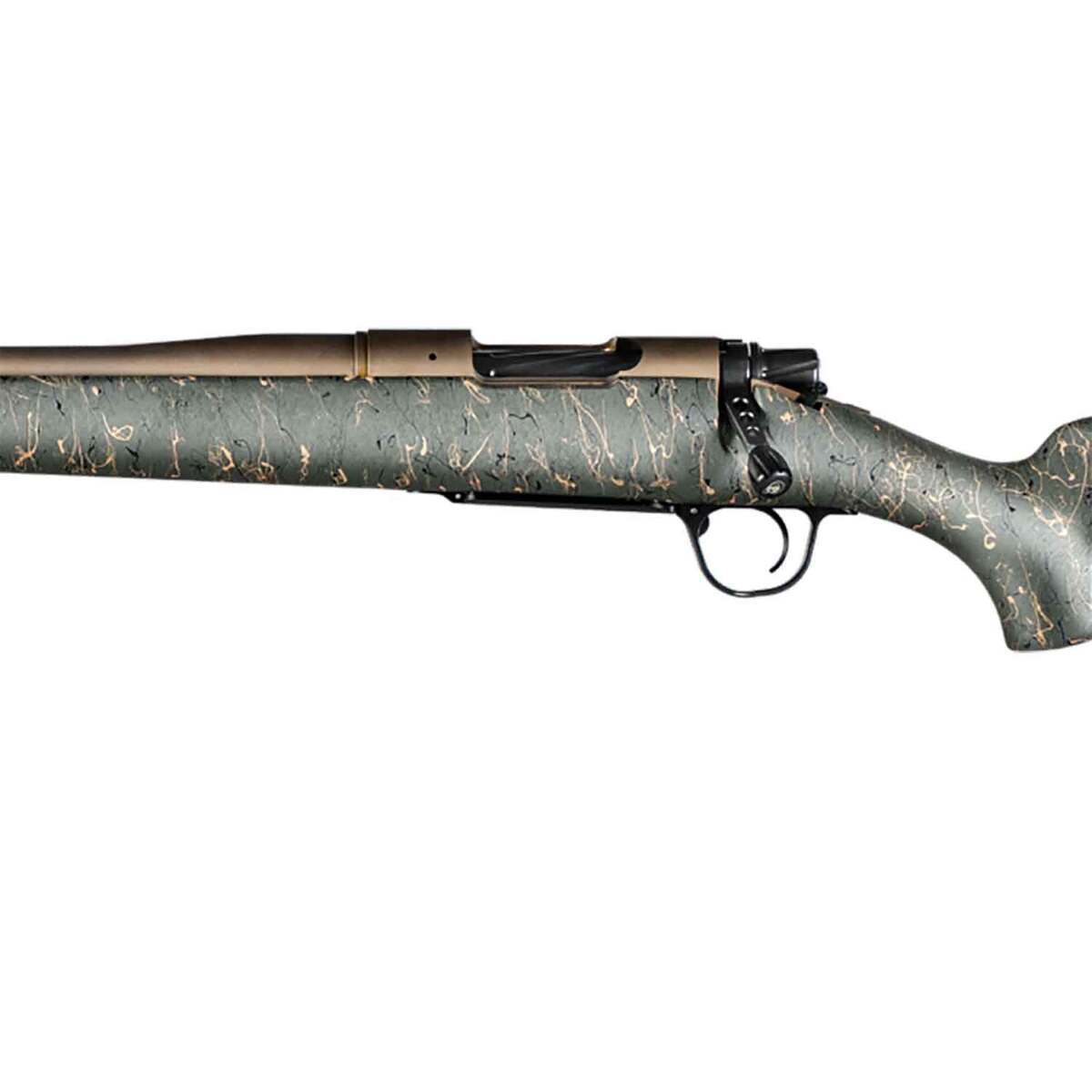 Christensen Arms Mesa Burnt Bronze Cerakote Left Hand Bolt Action Rifle - 28 Nosler - 26in - Green w/ Black & Tan Webbing Christensen Arms Mesa Burnt Bronze Cerakote Left Hand Bolt Action Rifle - 28 Nosler - 26in - Green w/ Black & Tan Webbing