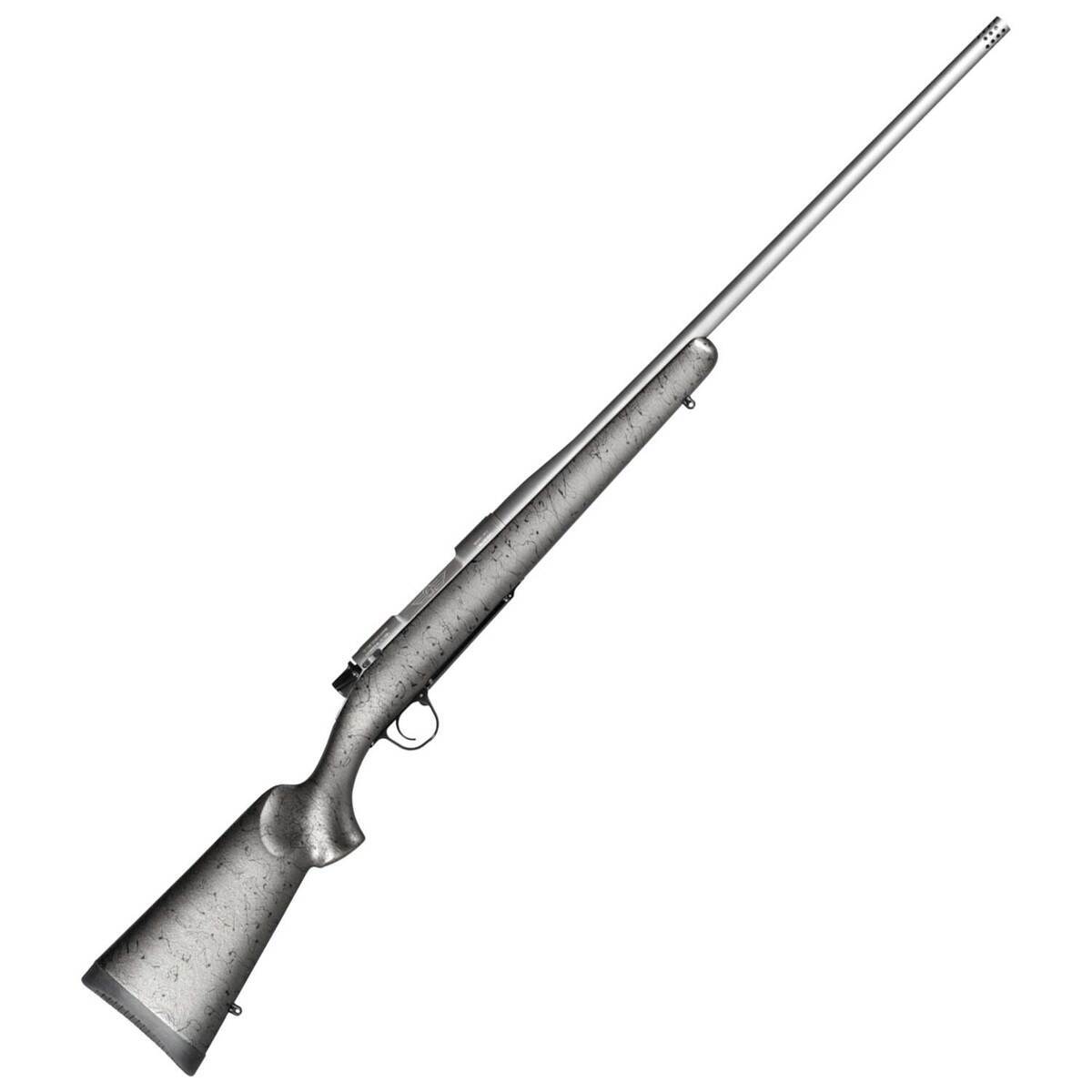 Christensen Arms Mesa Titanium Natural Titanium Left Hand Bolt Action Rife - 308 Winchester - 22in - Metallic Gray with Black Webbing Christensen Arms Mesa Titanium Natural Titanium Left Hand Bolt Action Rife - 308 Winchester - 22in - Metallic Gray with Black Webbing