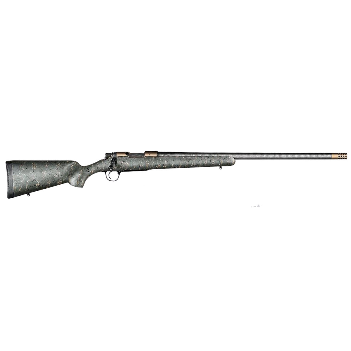 Christensen Arms Ridgeline Bronze/Green Bolt Action Rifle - 280 Ackley Improved - 26in - Green With Black & Tan Webbing Christensen Arms Ridgeline Bronze/Green Bolt Action Rifle - 280 Ackley Improved - 26in - Green With Black & Tan Webbing