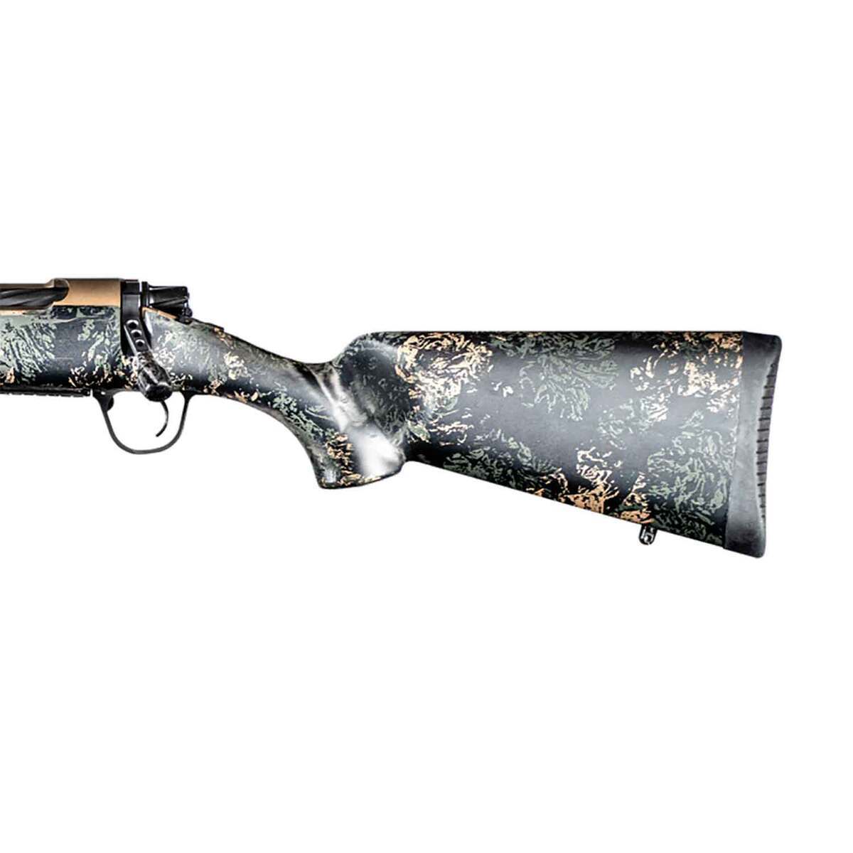 Christensen Arms Ridgeline FFT 6.5 Creedmoor Burnt Bronze Cerakote Left Hand Bolt Action Rifle - 20in - Carbon with Green and Tan Accents Camo Christensen Arms Ridgeline FFT 6.5 Creedmoor Burnt Bronze Cerakote Left Hand Bolt Action Rifle - 20in - Carbon with Green and Tan Accents Camo
