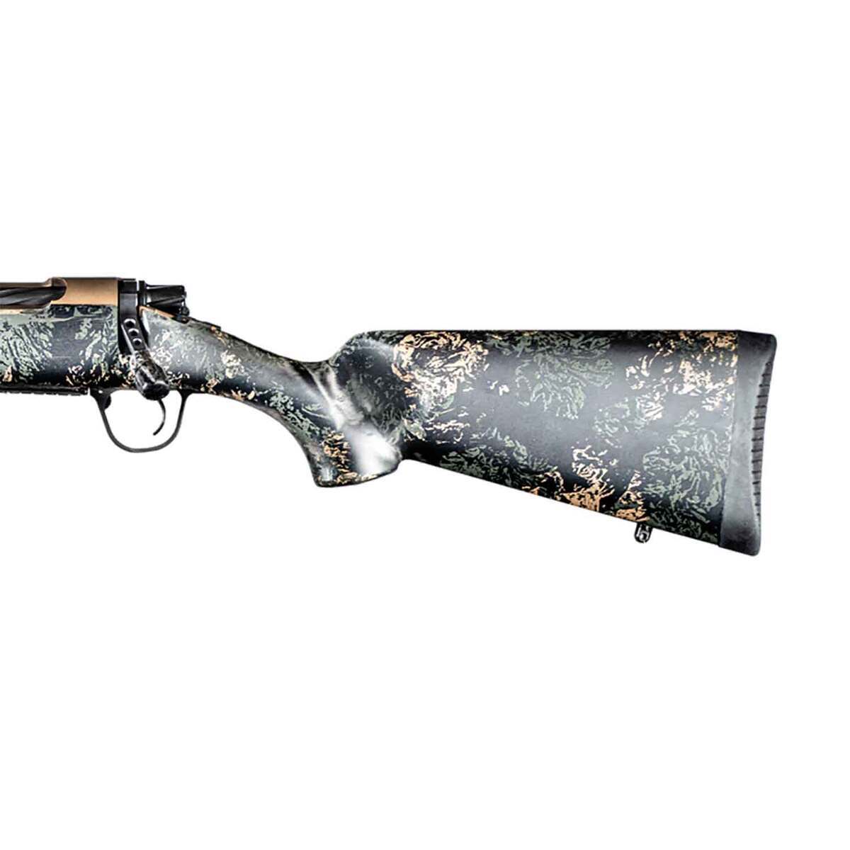 Christensen Arms Ridgeline FFT Burnt Bronze Cerakote Left Hand Bolt Action Rifle - 6.5 PRC - 20in - Carbon with Green and Tan Accents Christensen Arms Ridgeline FFT Burnt Bronze Cerakote Left Hand Bolt Action Rifle - 6.5 PRC - 20in - Carbon with Green and Tan Accents