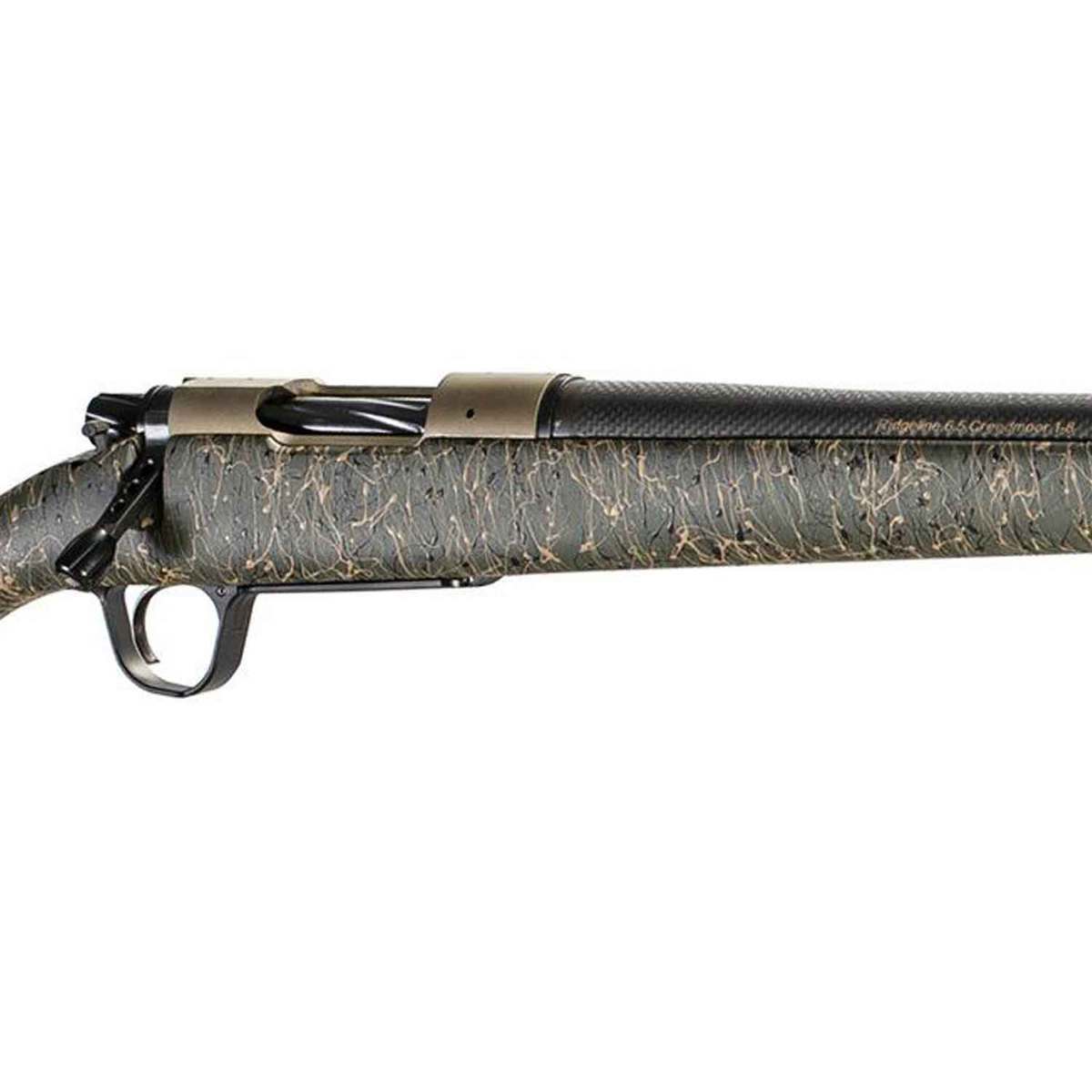 Christensen Arms Ridgeline 7mm-08 Remington Burnt Bronze Left Hand Bolt Action Rifle - 24in - Green w/ Black & Tan Webbing Christensen Arms Ridgeline 7mm-08 Remington Burnt Bronze Left Hand Bolt Action Rifle - 24in - Green w/ Black & Tan Webbing