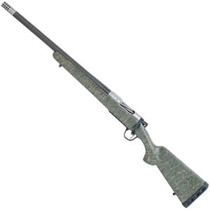 Christensen Arms Ridgeline Left Hand Stainless/Green With Black & Tan Webbing Bolt Action Rifle - 7mm-08 Remington - 24in