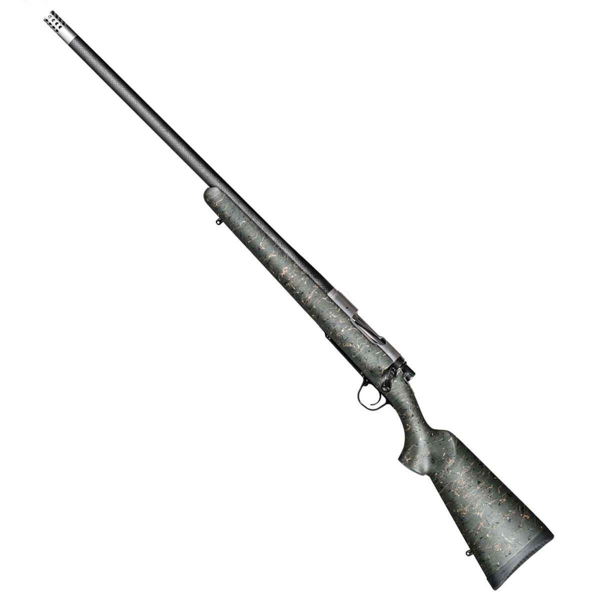 Christensen Arms Ridgeline Natural Stainless Left Hand Bolt Action Rifle - 28 Nosler - 26in - Green with Black & Tan Webbing Christensen Arms Ridgeline Natural Stainless Left Hand Bolt Action Rifle - 28 Nosler - 26in - Green with Black & Tan Webbing