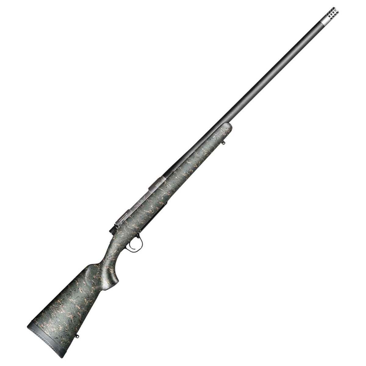 Christensen Arms Ridgeline Natural Stainless Left Hand Bolt Action Rifle - 28 Nosler - 26in - Green with Black & Tan Webbing Christensen Arms Ridgeline Natural Stainless Left Hand Bolt Action Rifle - 28 Nosler - 26in - Green with Black & Tan Webbing