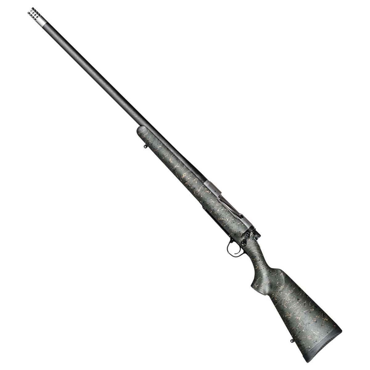 Christensen Arms Ridgeline Natural Stainless Left Hand Bolt Action Rifle - 7mm Remington Magnum - 26in - Green with Black and Tan Webbing Christensen Arms Ridgeline Natural Stainless Left Hand Bolt Action Rifle - 7mm Remington Magnum - 26in - Green with Black and Tan Webbing