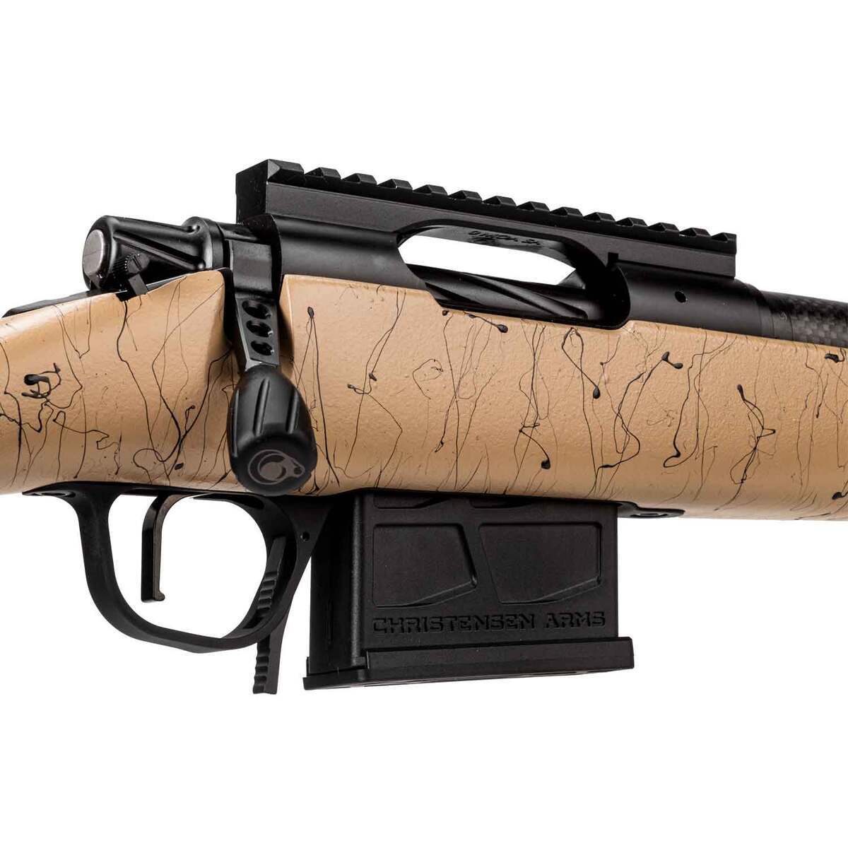 Christensen Arms Ridgeline Scout Black Nitride Bolt Action Rifle - 6.5 Creedmoor - 16in - Tan Stock with Black Webbing Christensen Arms Ridgeline Scout Black Nitride Bolt Action Rifle - 6.5 Creedmoor - 16in - Tan Stock with Black Webbing