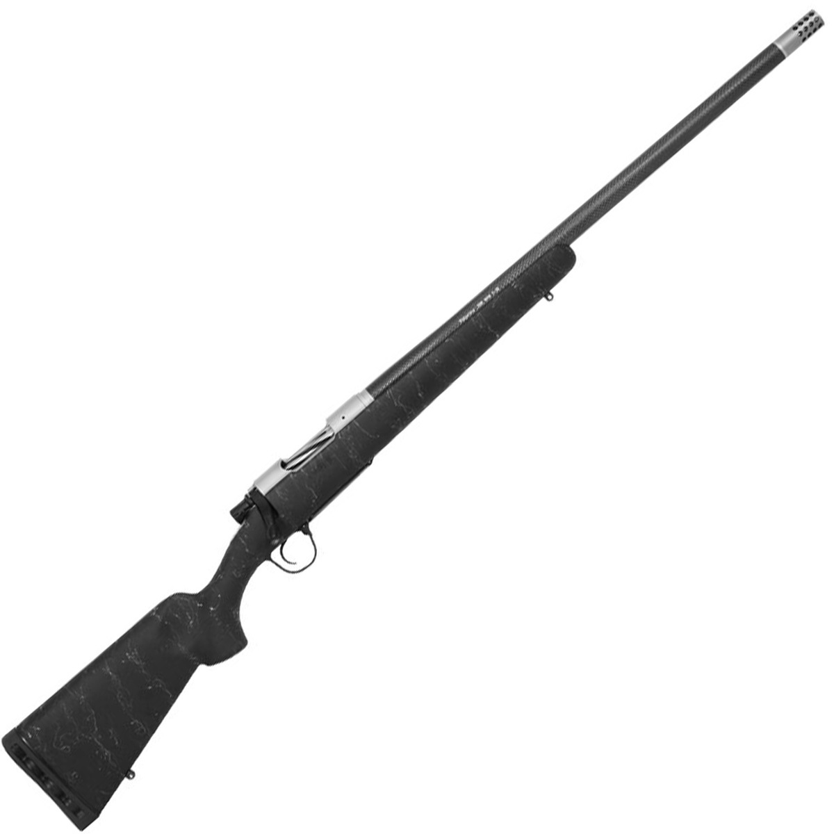 Christensen Arms Ridgeline Stainless/Carbon Fiber Bolt Action Rifle - 308 Winchester - Black w/Gray Webbing Christensen Arms Ridgeline Stainless/Carbon Fiber Bolt Action Rifle - 308 Winchester - Black w/Gray Webbing
