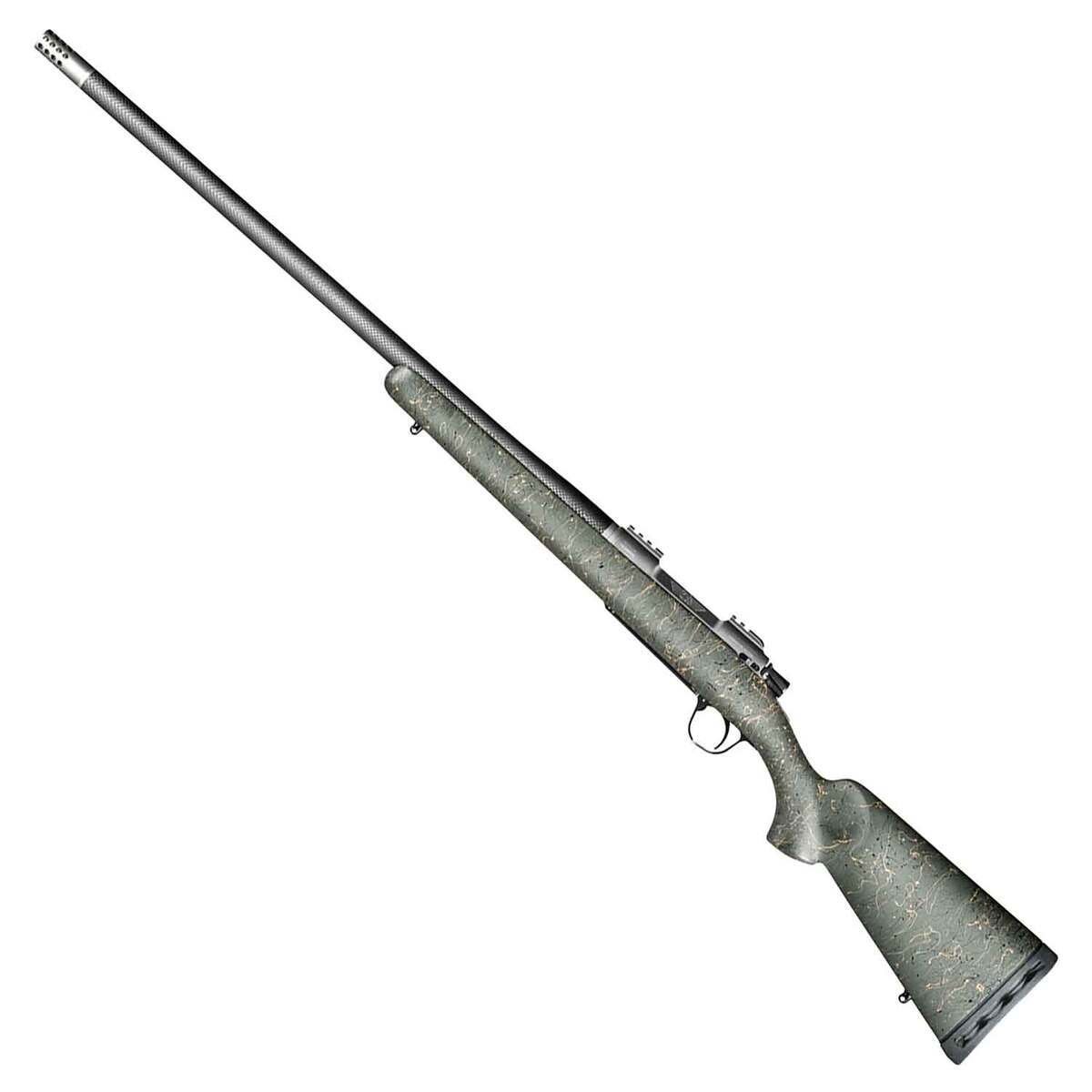 Christensen Arms Summit TI Natural Titanium Green w/ Black/Tan Webbing Bolt Action Rifle - 7mm Remington Magnum - 26in - Green Christensen Arms Summit TI Natural Titanium Green w/ Black/Tan Webbing Bolt Action Rifle - 7mm Remington Magnum - 26in - Green