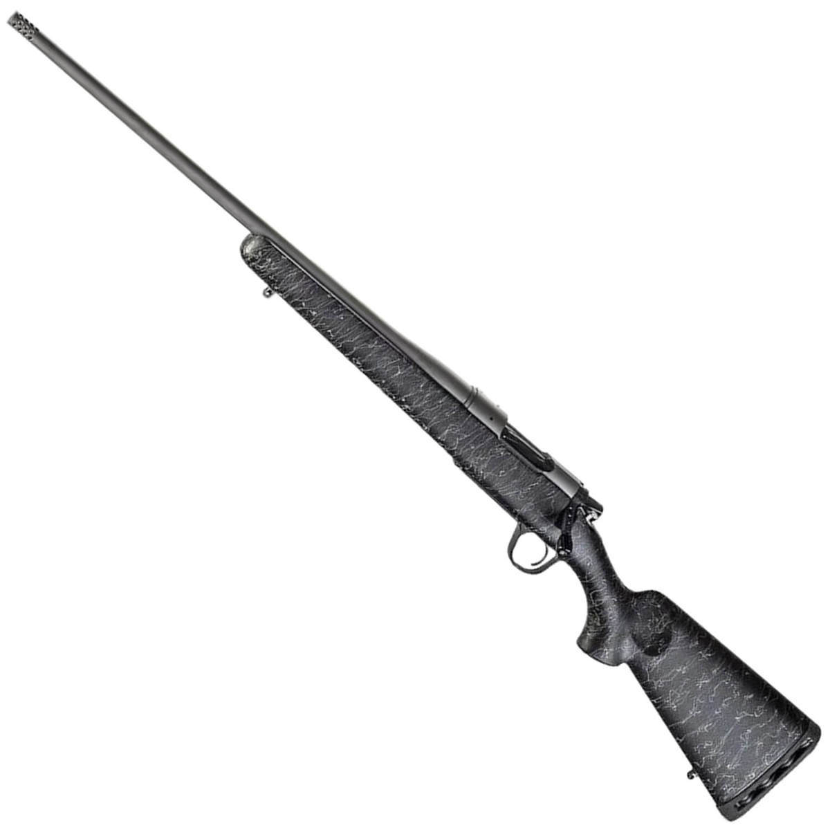 Christensen Arms Mesa Left Hand Tungsten Cerakote/Black With Gray Webbing Bolt Action Rifle - 6.5 PRC - 24in - Black/Gray Christensen Arms Mesa Left Hand Tungsten Cerakote/Black With Gray Webbing Bolt Action Rifle - 6.5 PRC - 24in - Black/Gray