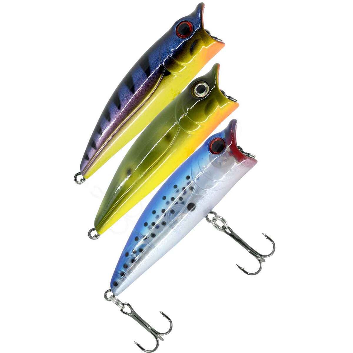 Chubbs Topwater Popper Pro Pack Towater Bait Assortment - 3 Pack - Assorted 4 by Sportsman's Warehouse