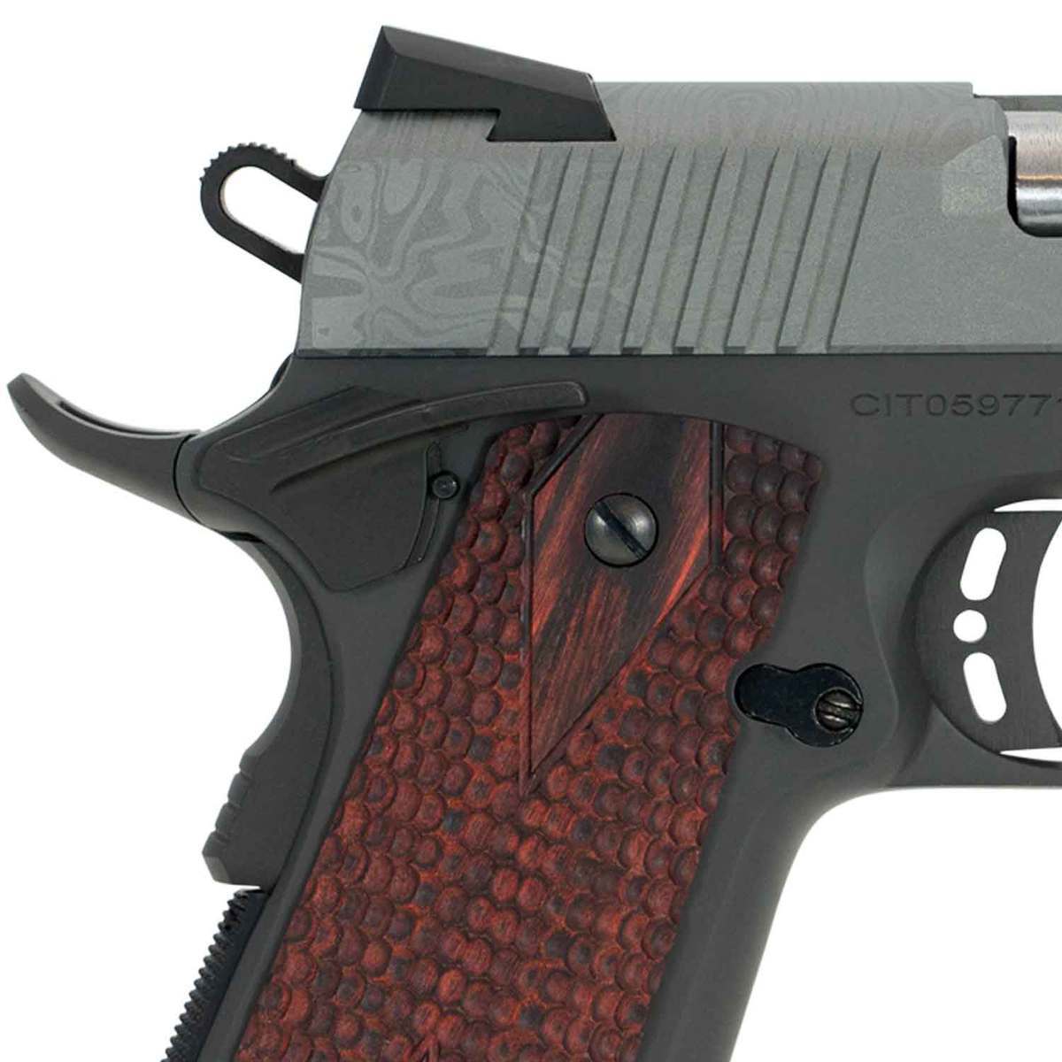 Citadel 1911 A1 Madagascar Damascus Wood Grip 45 Auto (ACP) 5in Cerakote Pistol - 8+1 Rounds Citadel 1911 A1 Madagascar Damascus Wood Grip 45 Auto (ACP) 5in Cerakote Pistol - 8+1 Rounds