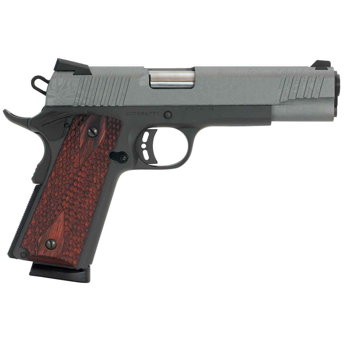 Citadel 1911 A1 Madagascar Damascus Wood Grip 9mm Luger 5in Cerakote Pistol - 8+1 Rounds Citadel 1911 A1 Madagascar Damascus Wood Grip 9mm Luger 5in Cerakote Pistol - 8+1 Rounds