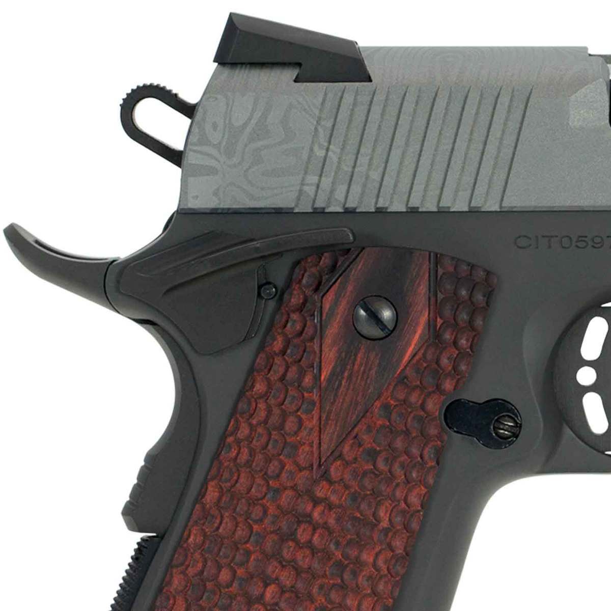 Citadel 1911 A1 Madagascar Damascus Wood Grip 9mm Luger 5in Cerakote Pistol - 8+1 Rounds Citadel 1911 A1 Madagascar Damascus Wood Grip 9mm Luger 5in Cerakote Pistol - 8+1 Rounds