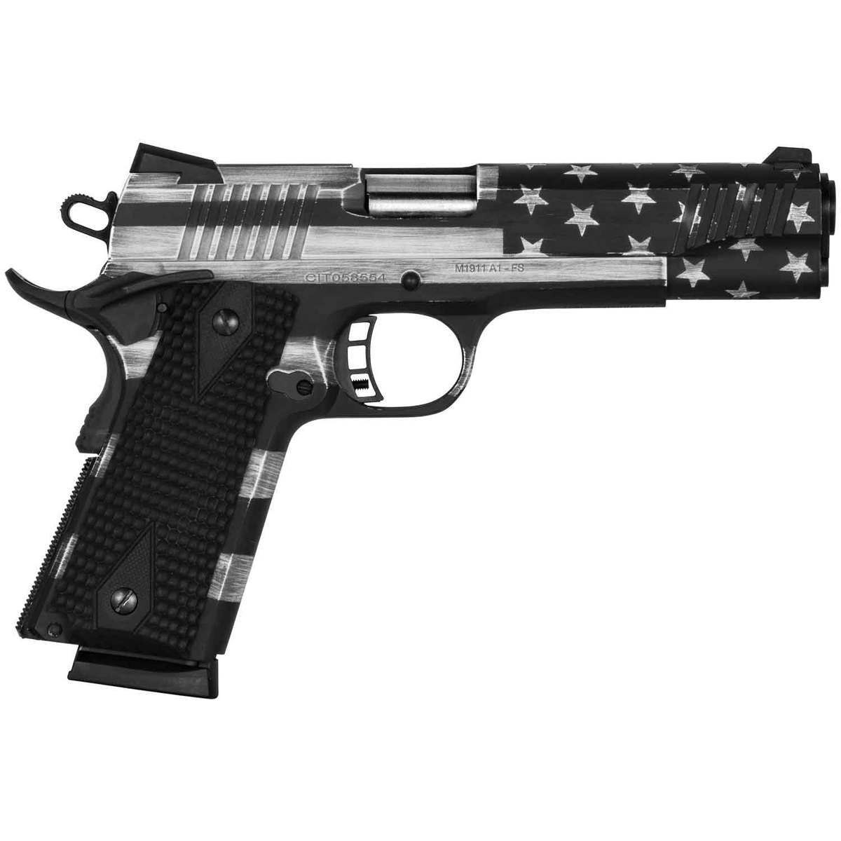 Citadel M-1911 American Flag 9mm Luger 5in Black/Battleworn Gray Pistol - 10+1 Rounds Citadel M-1911 American Flag 9mm Luger 5in Black/Battleworn Gray Pistol - 10+1 Rounds