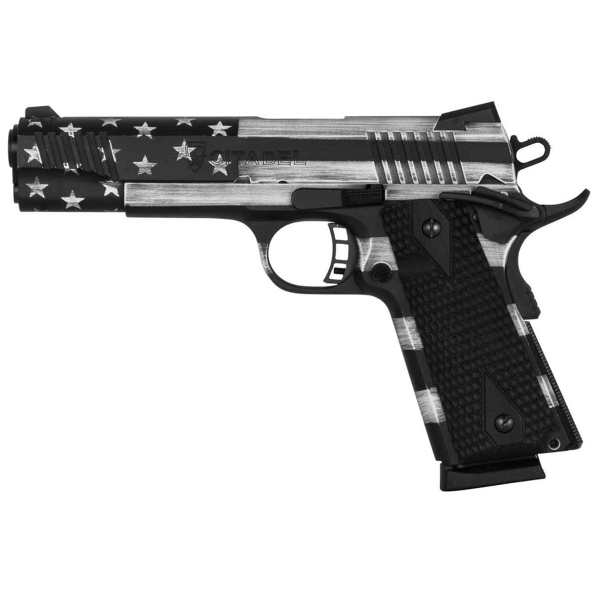 Citadel M-1911 American Flag 9mm Luger 5in Black/Battleworn Gray Pistol - 10+1 Rounds Citadel M-1911 American Flag 9mm Luger 5in Black/Battleworn Gray Pistol - 10+1 Rounds
