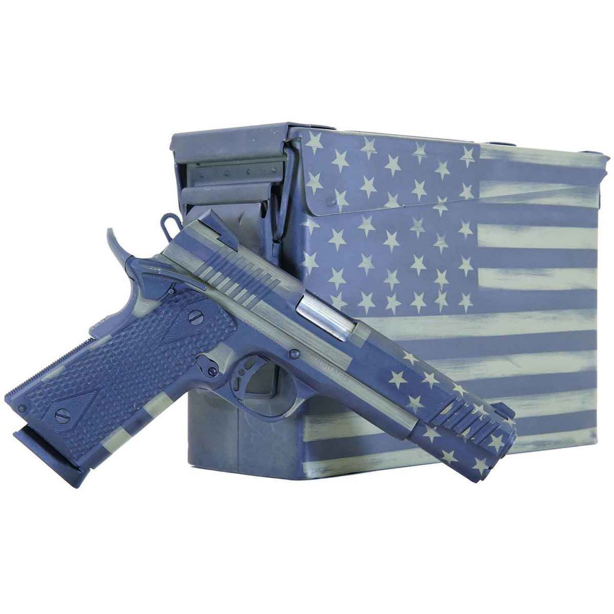 Citadel M-1911 American Flag Ammo Can Combo 45 Auto (ACP) 5in Battleworn Green Pistol - 8+1 Rounds Citadel M-1911 American Flag Ammo Can Combo 45 Auto (ACP) 5in Battleworn Green Pistol - 8+1 Rounds