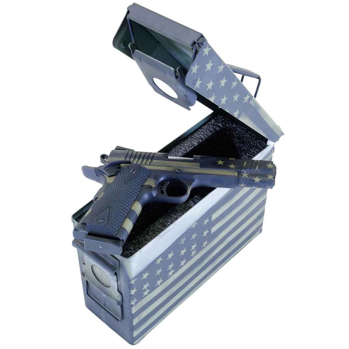 Citadel M-1911 American Flag Ammo Can Combo 45 Auto (ACP) 5in Battleworn Green Pistol - 8+1 Rounds Citadel M-1911 American Flag Ammo Can Combo 45 Auto (ACP) 5in Battleworn Green Pistol - 8+1 Rounds
