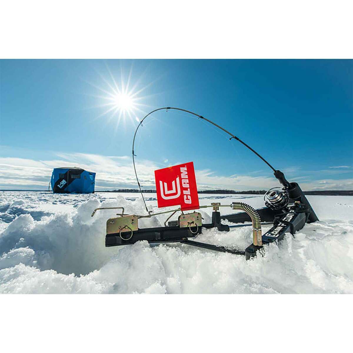 Clam Predator Ice Fishing Tip-Up - Black, Adjustable - Black Clam Predator Ice Fishing Tip-Up - Black, Adjustable - Black
