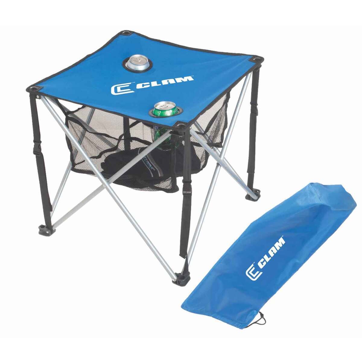 Clam Quick Pack Square Table Ice Fishing Shelter Accessory - Blue Clam Quick Pack Square Table Ice Fishing Shelter Accessory - Blue