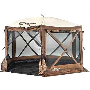 Clam Quick-Set Pavilion Camper w/ Walls & Floor - Brown