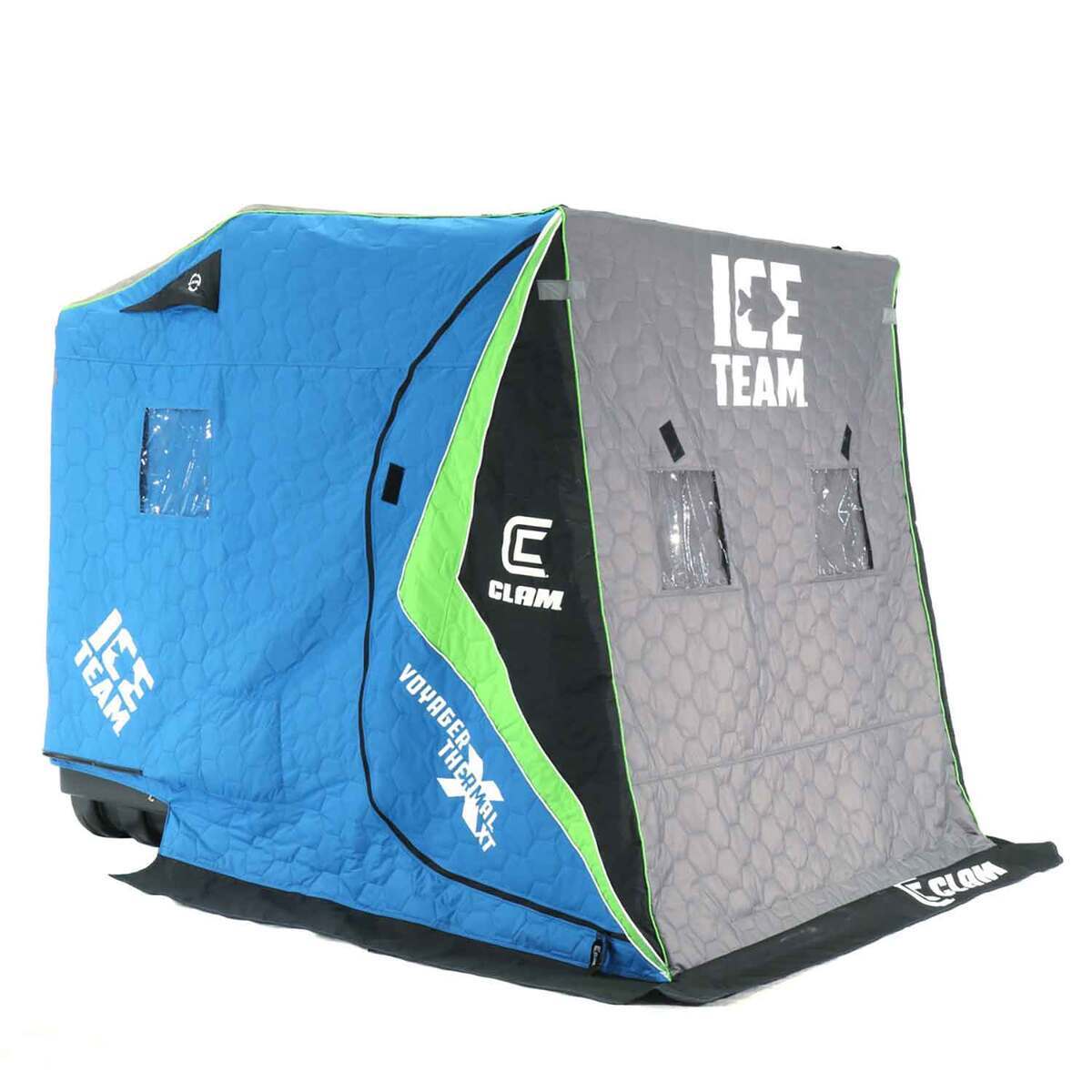 Clam Voyager XT Thermal Flip Ice Fishing Shelter Ice Team Sportsman