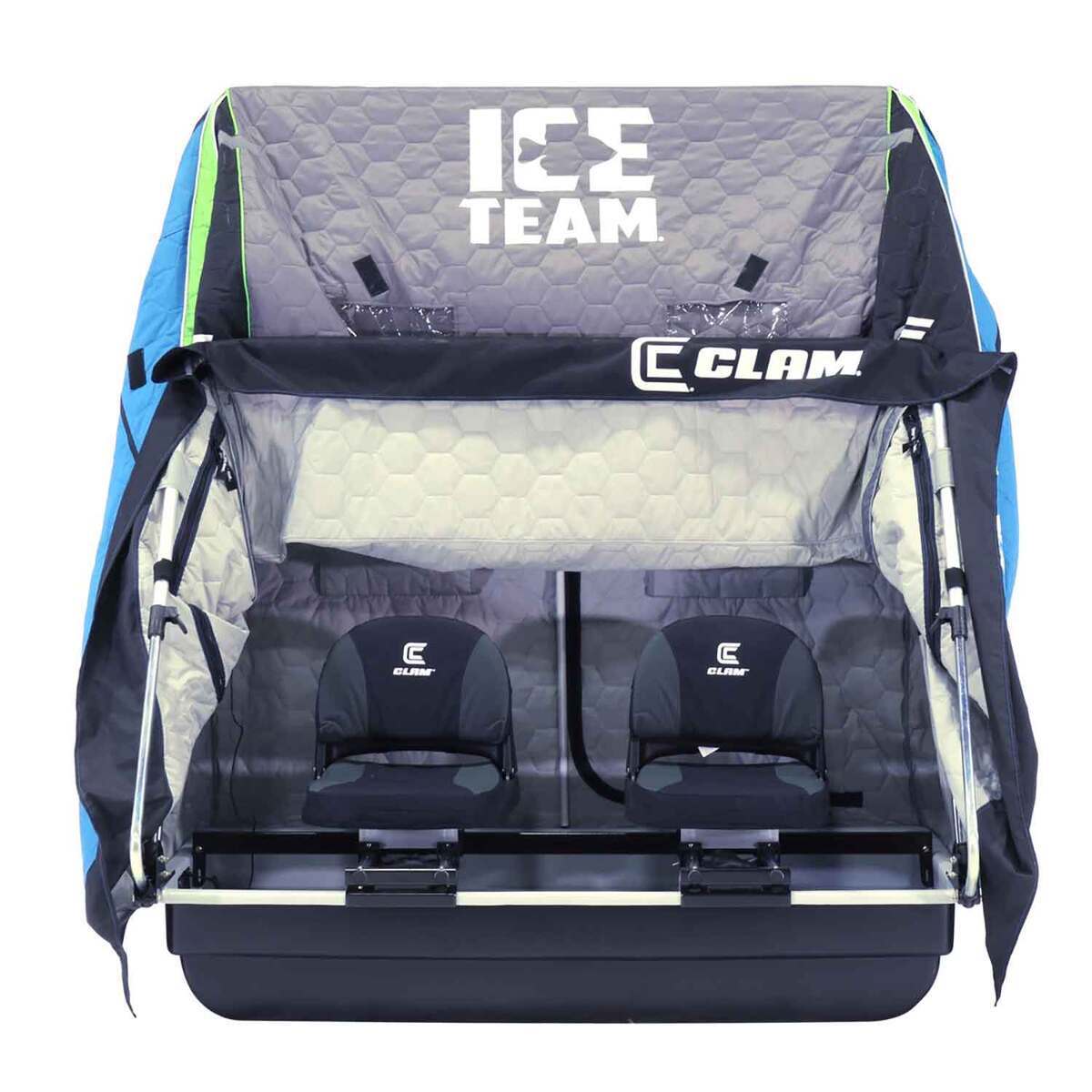 Clam Voyager XT Thermal Flip Ice Fishing Shelter Ice Team Sportsman