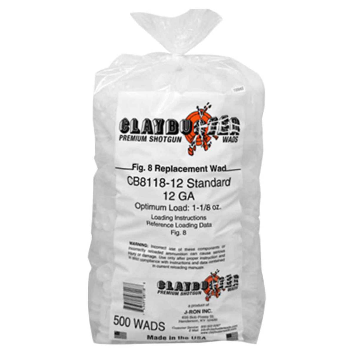 Claybuster FIG8 12 Gauge Wad - White Claybuster FIG8 12 Gauge Wad - White