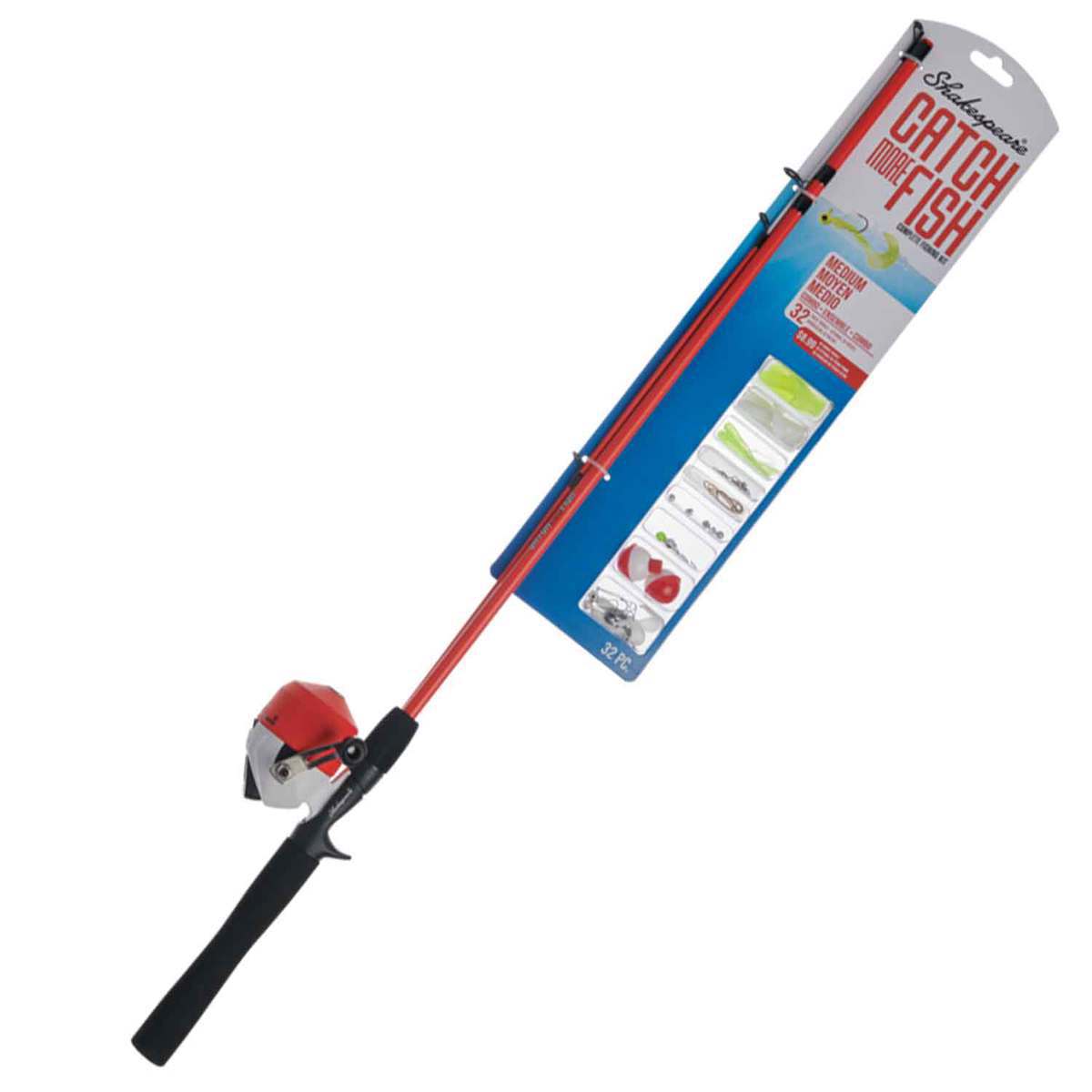 Shakespeare Catch More Fish Spincast Combo - 5ft 6in, Medium Power, 2pc - 10 Shakespeare Catch More Fish Spincast Combo - 5ft 6in, Medium Power, 2pc - 10