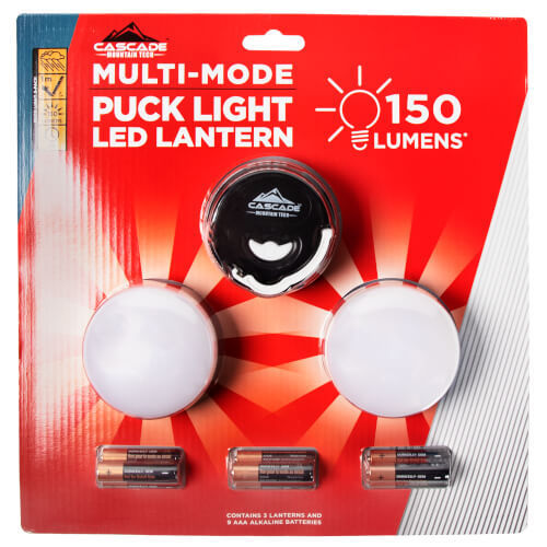 Cascade Mountain Tech 3PK Puck Light LED Lantern Cascade Mountain Tech 3PK Puck Light LED Lantern