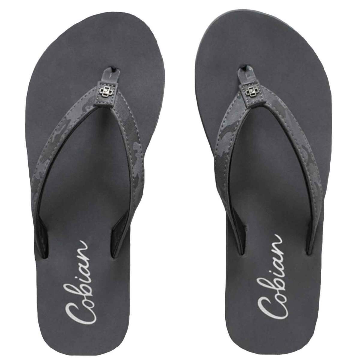 Cobian Women's Skinny Bounce Flip Flops - Charcoal Camo - 6 - Charcoal ...