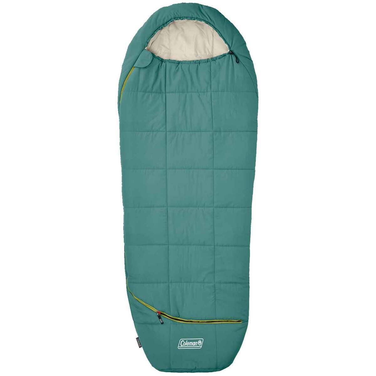 Coleman Big Bay Big & Tall 40 Degree Long Semi Rectangular Sleeping Bag - Green - Green Long Coleman Big Bay Big & Tall 40 Degree Long Semi Rectangular Sleeping Bag - Green - Green Long