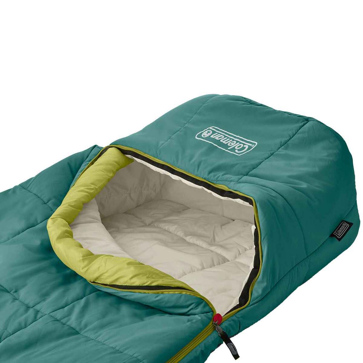 Coleman Big Bay Big & Tall 40 Degree Long Semi Rectangular Sleeping Bag - Green - Green Long Coleman Big Bay Big & Tall 40 Degree Long Semi Rectangular Sleeping Bag - Green - Green Long