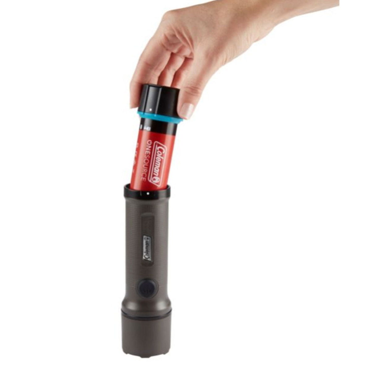 Coleman OneSource LED Mid Size Flashlight & Rechargeable Lithium-Ion Battery - Black Coleman OneSource LED Mid Size Flashlight & Rechargeable Lithium-Ion Battery - Black