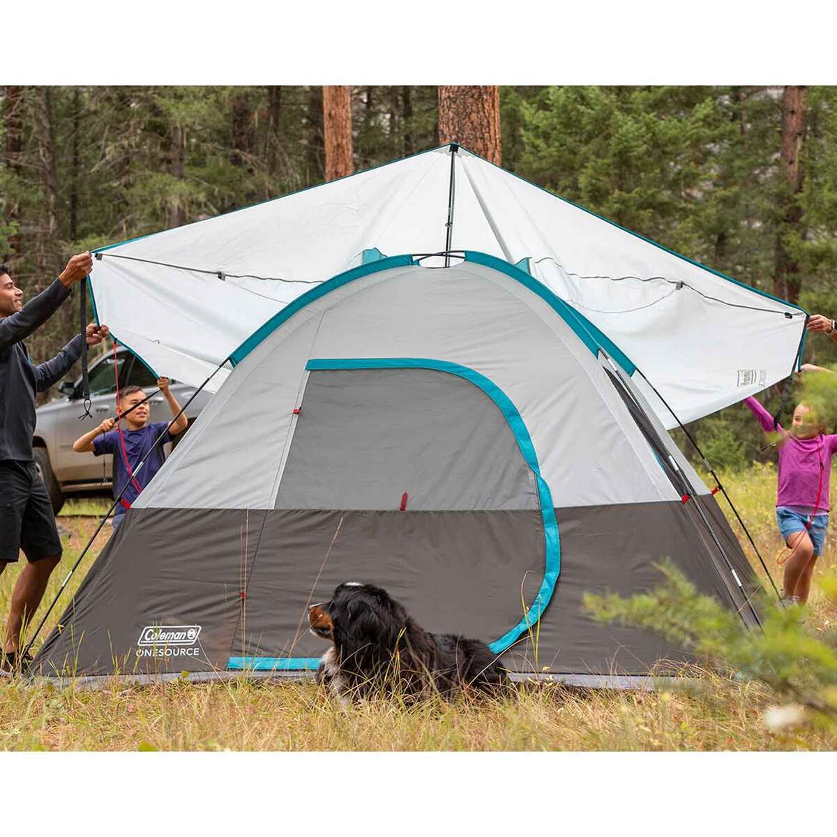 Coleman OneSource Rechargeable Camping Tent with Airflow System and LED Lighting Coleman OneSource Rechargeable Camping Tent with Airflow System and LED Lighting