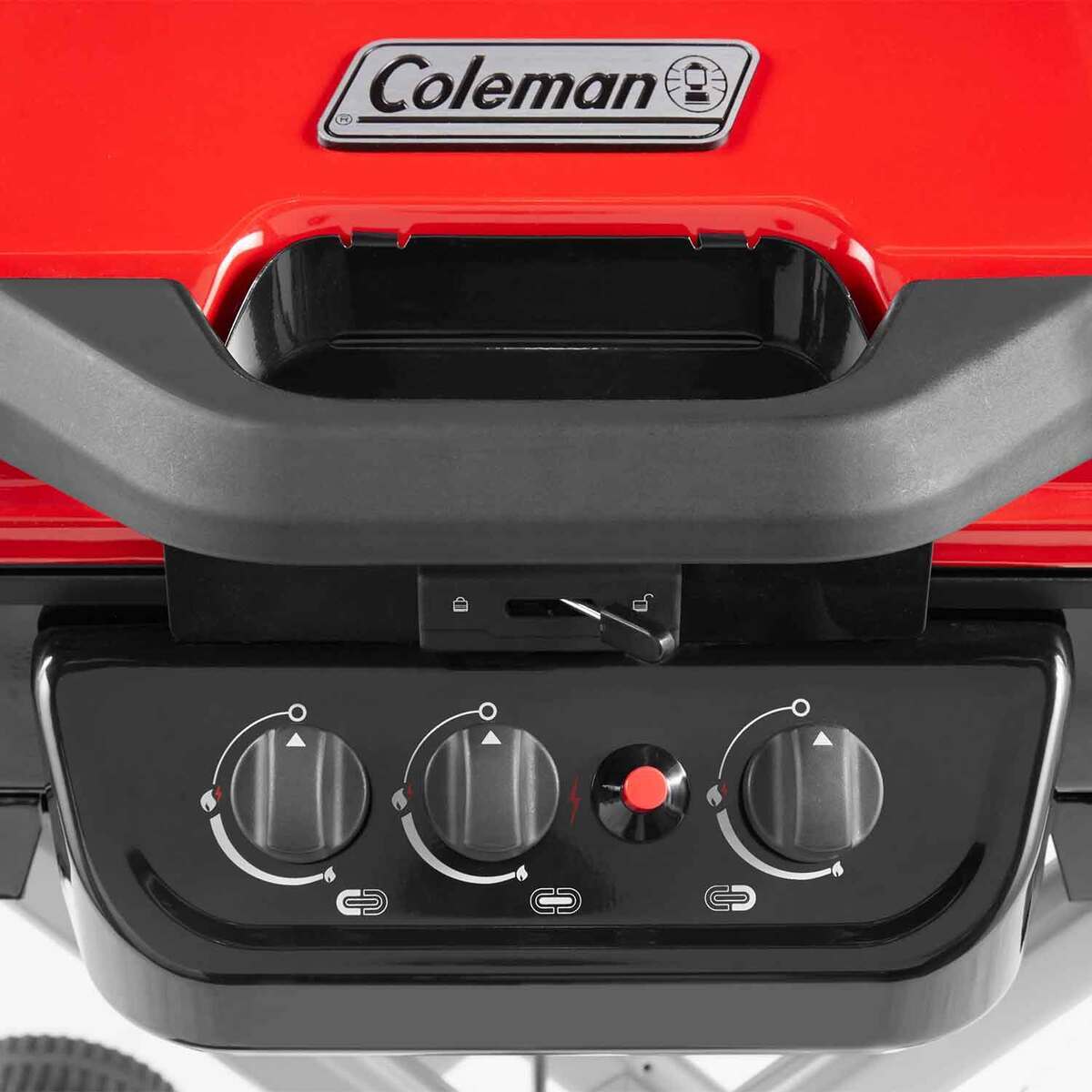 Coleman RoadTrip 285 Portable Stand-Up Propane 3 Burner Grill - Red - Red Coleman RoadTrip 285 Portable Stand-Up Propane 3 Burner Grill - Red - Red