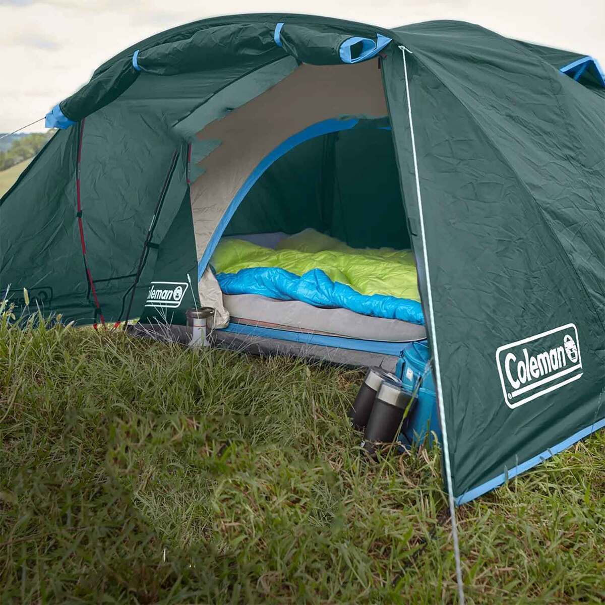 Coleman Skydome 2-Person Camping Tent with Full Fly Vestibule - Evergreen - Evergreen Coleman Skydome 2-Person Camping Tent with Full Fly Vestibule - Evergreen - Evergreen