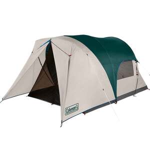 Coleman 4-Person Cabin Tent with Weatherproof Screened Porch Camping Tent - Evergreen