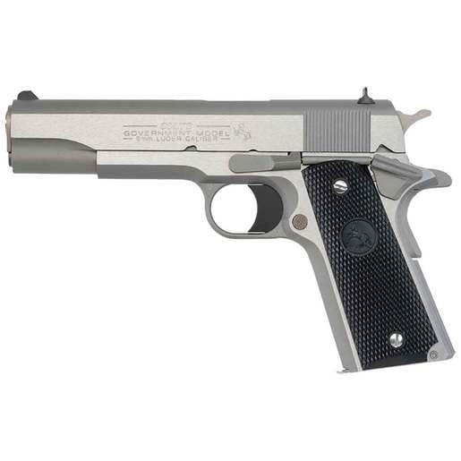 Colt 1991 Government 38 Super Auto 5in Brushed Stainless Pistol - 9+1 Rounds - Gray image