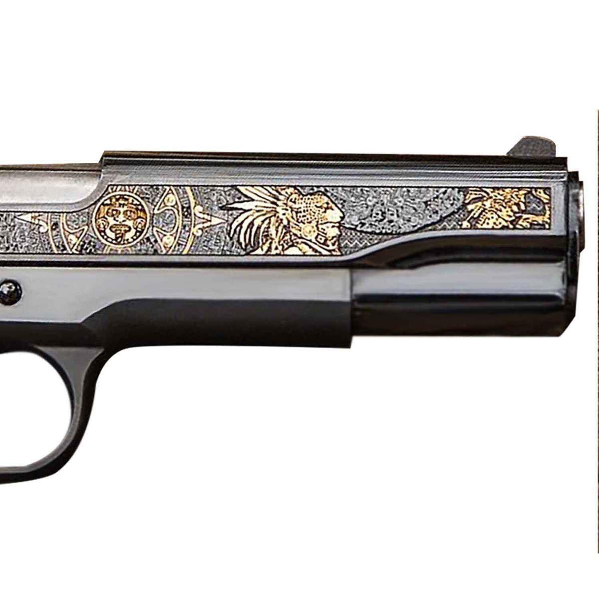 Colt Aztec Jaguar Knight 38 Super Auto 5in Blued/Engraved Pistol - 9+1 Rounds - White/Black/Gold Colt Aztec Jaguar Knight 38 Super Auto 5in Blued/Engraved Pistol - 9+1 Rounds - White/Black/Gold