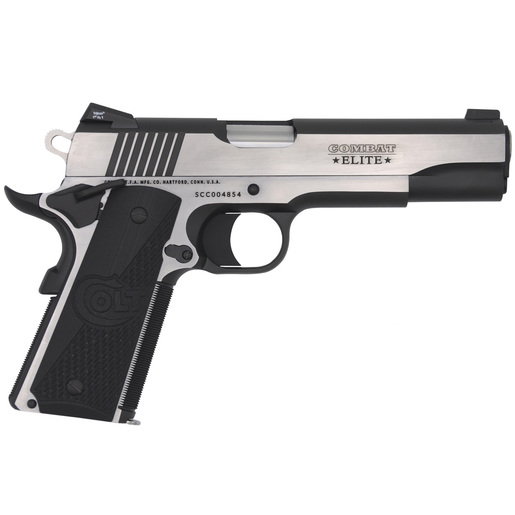 Colt Combat Elite Government 45 Auto (ACP) Black/Stainless 5in Pistol - 8+1 Rounds image