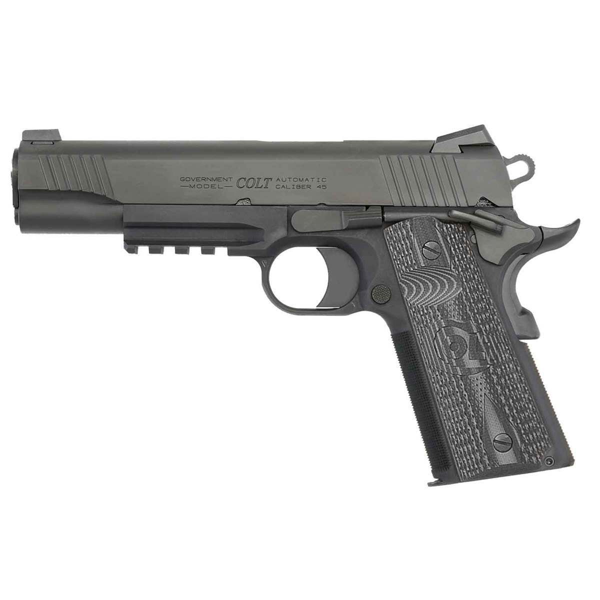 Colt Combat Unit Rail 1911 45 Auto (ACP) 5in Black Nitride Pistol - 8+1 Rounds - Black Colt Combat Unit Rail 1911 45 Auto (ACP) 5in Black Nitride Pistol - 8+1 Rounds - Black