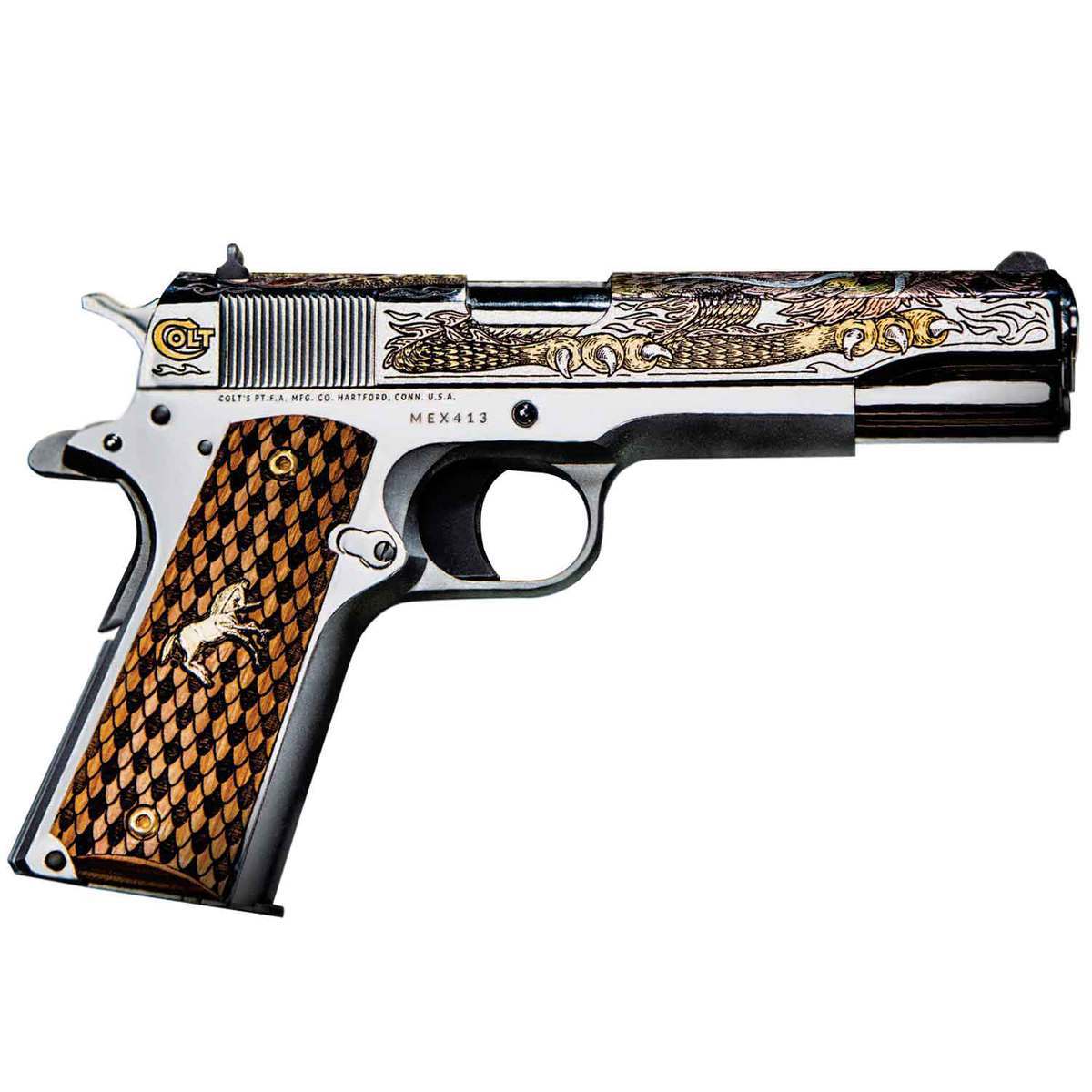 Colt Dragon 38 Super Auto 5in Stainless/Orange Pistol - 9+1 Rounds - Stainess/Orange Colt Dragon 38 Super Auto 5in Stainless/Orange Pistol - 9+1 Rounds - Stainess/Orange
