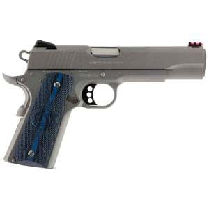 Colt 1911 Government Competition 38 Super Auto 5in Stainless Steel w/ G10 Blue & Black Grips Pistol - 9+1 Rounds
