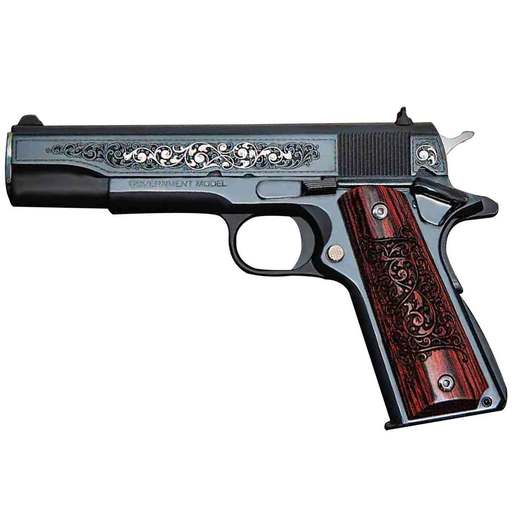 Colt Series 70 Gustave Young 45 Auto (ACP) 5in Black/Rosewood Engraved Pistol - 8+1 Rounds - Black image